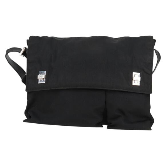 GUCCI Shoulder Bag Nylon Black Silver 019.0308 - Picture 2 of 16